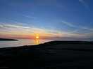 Prachtige sunset vanaf camping met ramsey island.