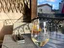 A glass of wine in the local village square