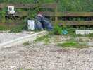 Rubbish left by previous campers.