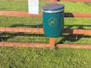 There are a few dog waste bins located around the campsite. this is in the exercise place