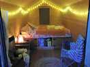 Night time with the fairy light lit
