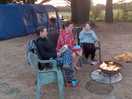 Toasting marshmallows on the fire pit