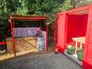 Kitchen area and undercover seating area.