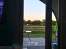 Waking up to a beautiful sunrise and horses grazing.