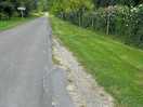 The quiet road outside the site.