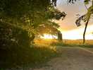 Sunset to the side/back of pitch