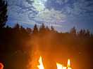 Fire at dusk