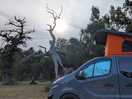 Sunset van in pitch