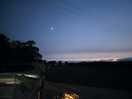 No light pollution. watched the sun set and the stars and moon come up! beautiful.
