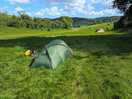 The view from the campsite. portaloos also visible