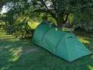 Tent pitched under tree