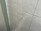 Dirty wall in cubicle