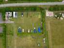 Drone shot of tent area