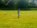 Daughter playing with a kite