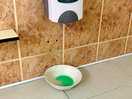 Hand was dispenser is broken, so we got a bowl of handwash to dip into