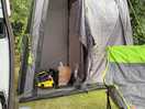 My outhouse. i kept my bags in the left side and the loo in the right side