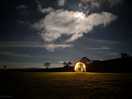 Nighttime view from the campfire area.