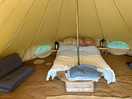 The bell tent - bed was super comfy