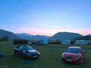 Across the campsite, sunrise