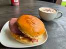 Having breakfast in the bar