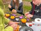 Woodpecker shepherds hut | outdoor pumpkin carving