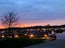Nighttime by the marina