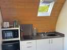 Kitchen at the front of the pod.