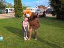 The warden dressed up as character and done a walk round the site