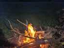 Firepit at night.