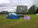 Set up at campsite