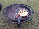 Dinner cooked on the fire