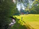 The camping field with luxury pods