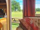 Looking out of caravan
