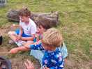 Evening by the firepit toasting marshmallows with other campers