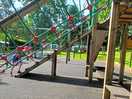 Park for the kids with the tents in the background, very handily close by