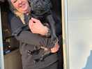 And her friendly dog