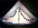 Bell tent at night