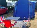Our berghaus 400 set up but the neighbour nicked a bit of our pitch with their car.
