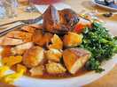 Delicious roast chicken dinner.
