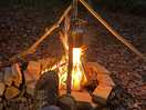Cooking in the woods.