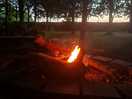 Dusk by the fire