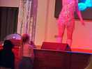 One of the grandkids was mesmerised at the singer