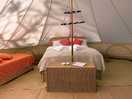 Inside tent