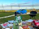 Bbq with the view from the camping pod.