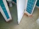 Dirty stained floors in ablutions
