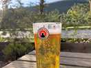 Refreshing beer after 13 mile hike round both the lakes