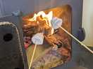 We roasted marshmallows on the log burner.