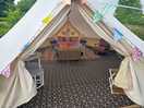Spacious, furnished redwood bell tent