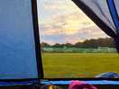In our tent at the campsite