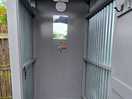 Outdoor showers, inside.